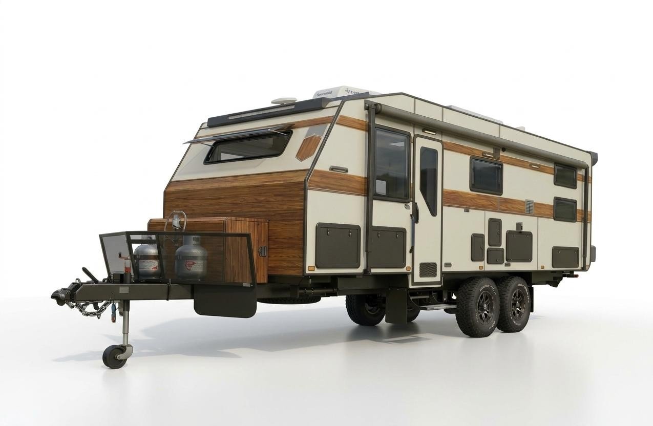 Off-road caravan CAD design illustrating a complex manufacturing project