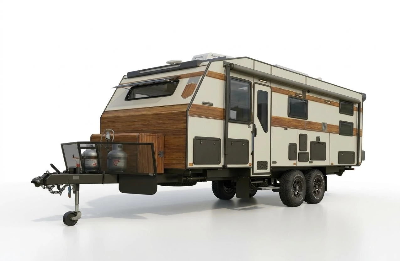 Off-road caravan CAD render